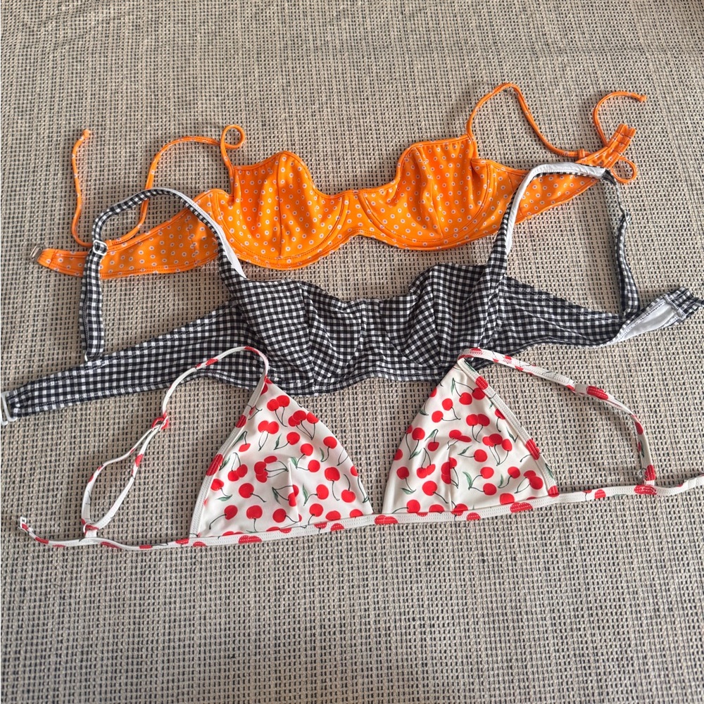 NWOT Good American Bikini Top Lot of 3